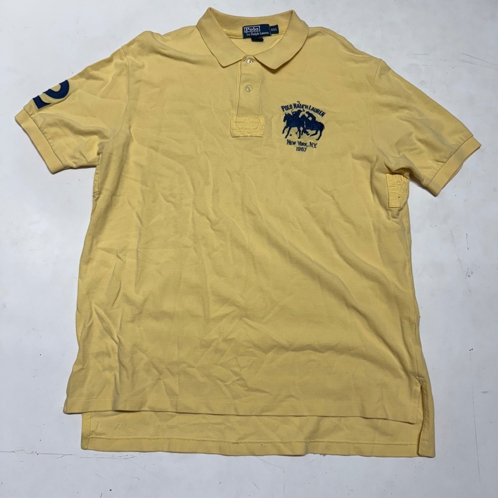 Polo Ralph Lauren XXL Yellow‎ Polo Shirt New York 1967 Embroidered Number 2